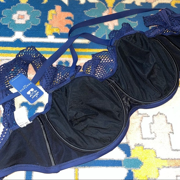 NWT Fantasie Swim Marseille Mesh Bardot Bikini Top twilight Navy Blue 38G - Picture 2 of 10